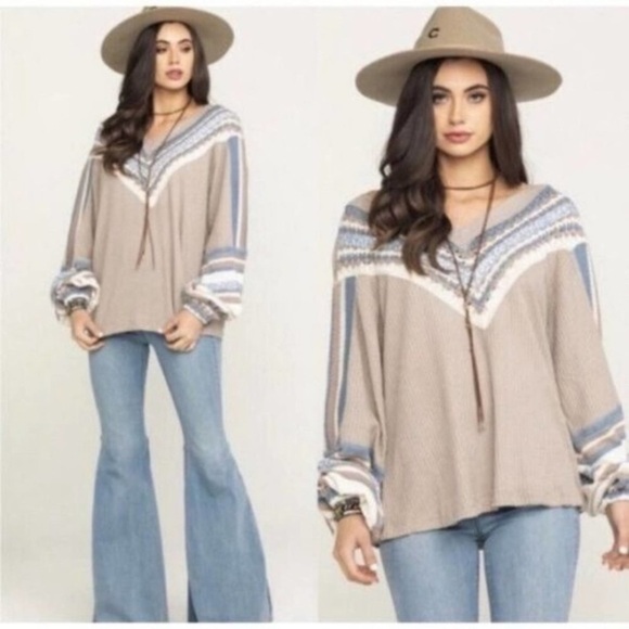 Free People Copenhagen Pebble Combo Thermal Top - Picture 1 of 15